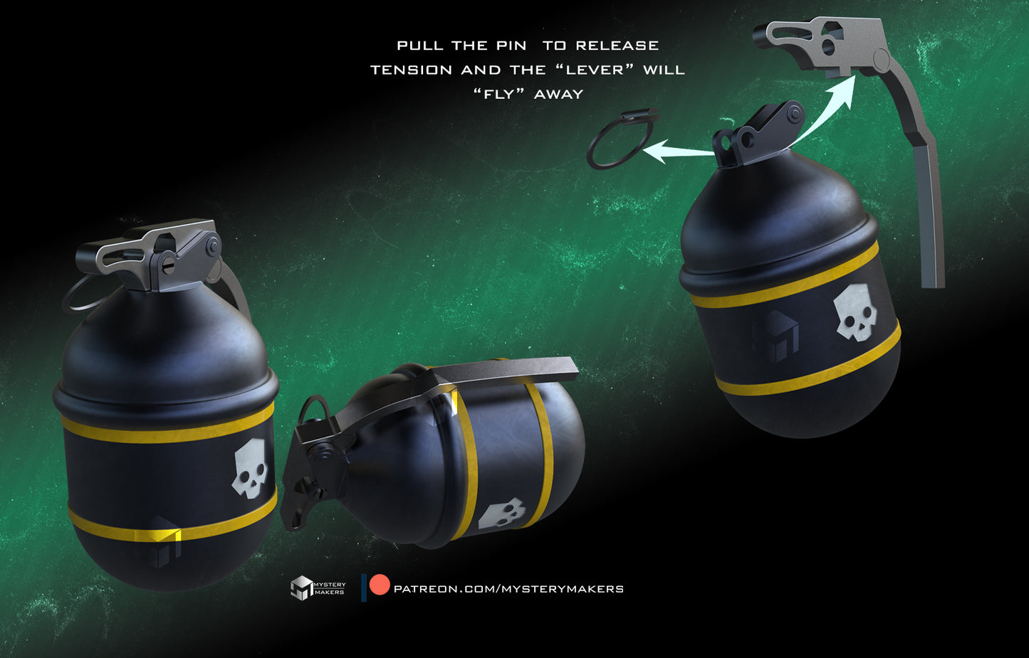3D Printed Helldivers 2 Frag Grenade Replica