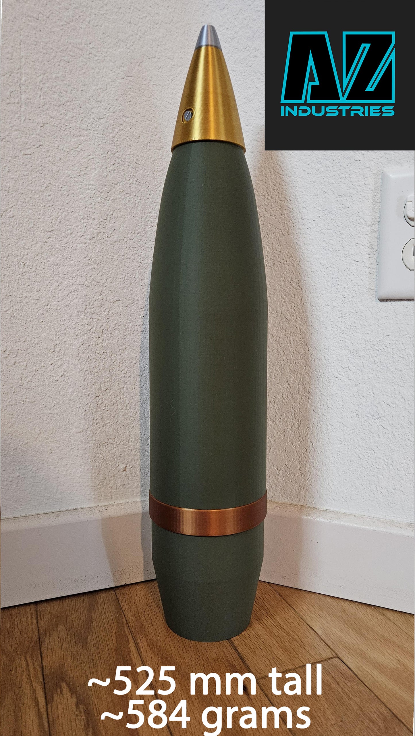 3D Printed 105mm brass topper