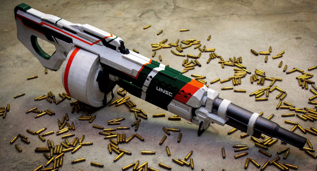 Finished 3D printed Halo 5 The Answer SAW prop by Alpha to Zeta Industries