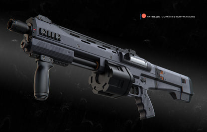 3D render of CQS48 Bulldog replica kit inspired by Halo Infinite for cosplay and display