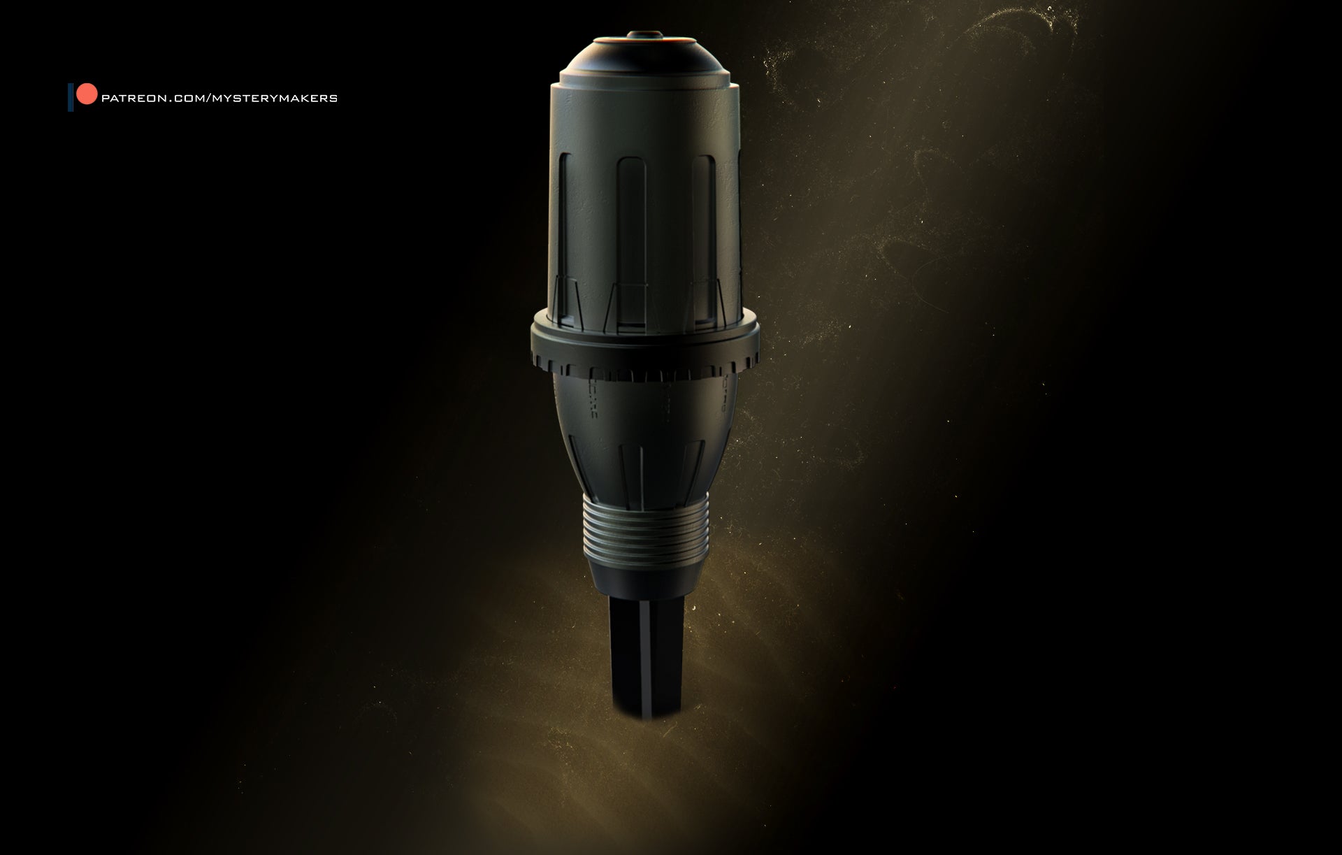 3D render of Fremen Thumper replica shown in open display position