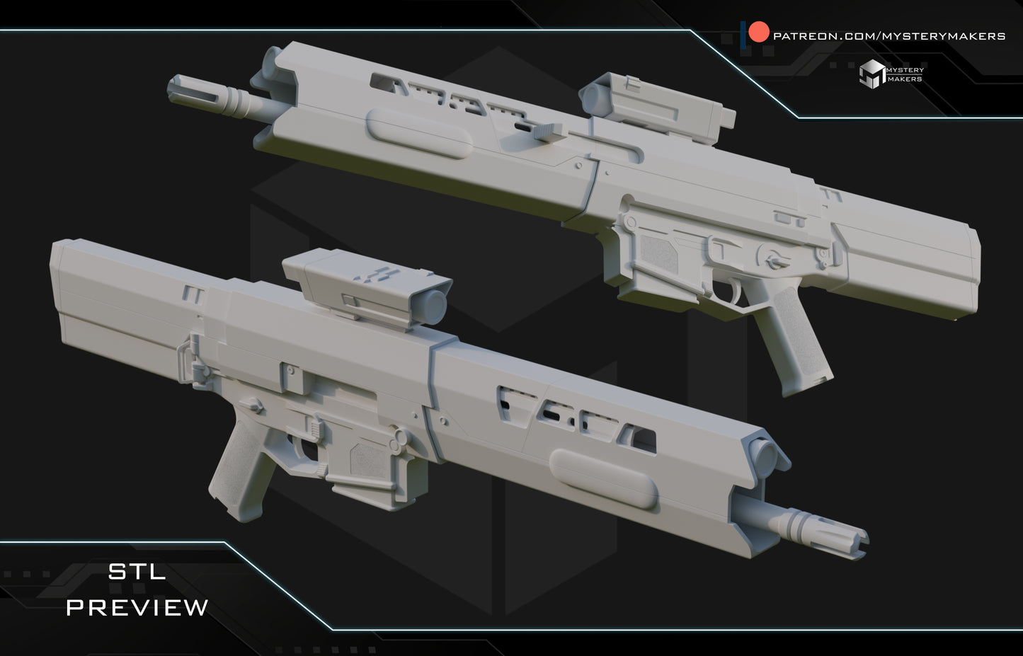 3D Printed Oblivion Rifle Replica Kit – Sci-Fi Movie Inspired