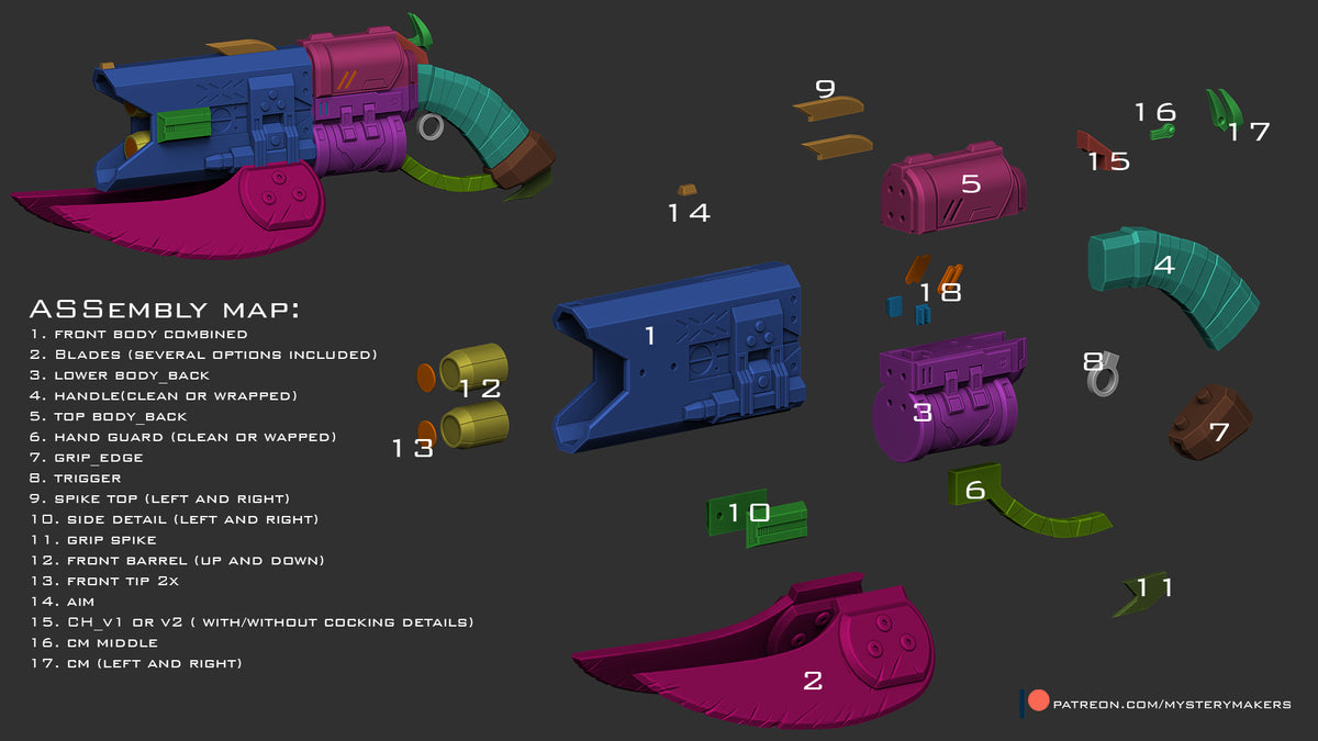 Detailed 3D render of Brute Spiker showing wrapped components and damaged blades