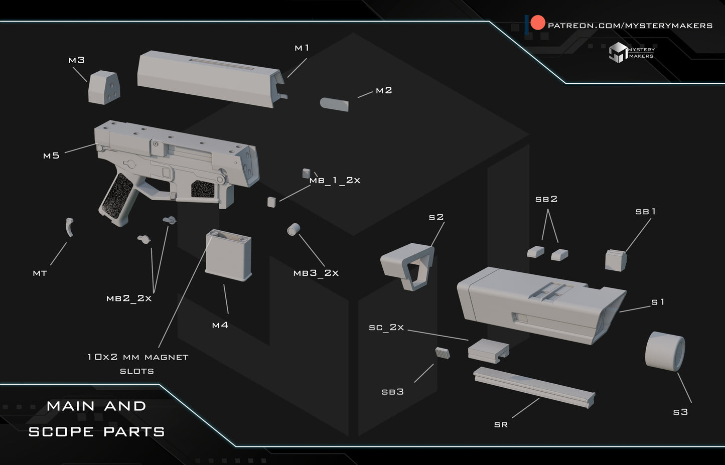3D Printed Oblivion Rifle Replica Kit – Sci-Fi Movie Inspired