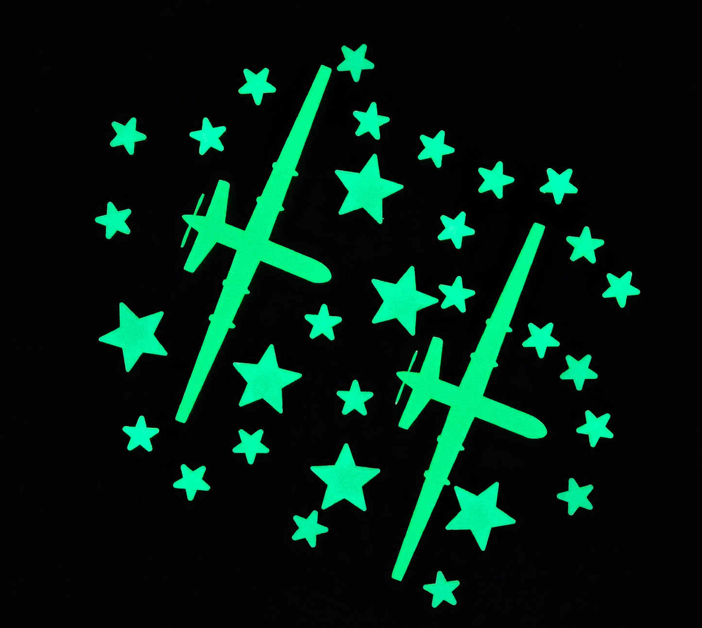 “Stack Packs” – Glow-in-the-Dark Military Aircraft & Star Set