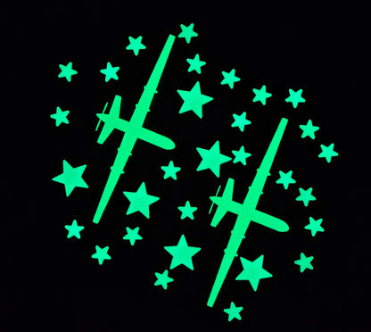 Stack Packs – Glow-in-the-Dark Military Aircraft & Star Set