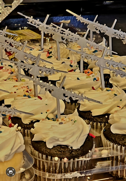 3D Printed Military Aircraft Cupcake Toppers – Set of 12