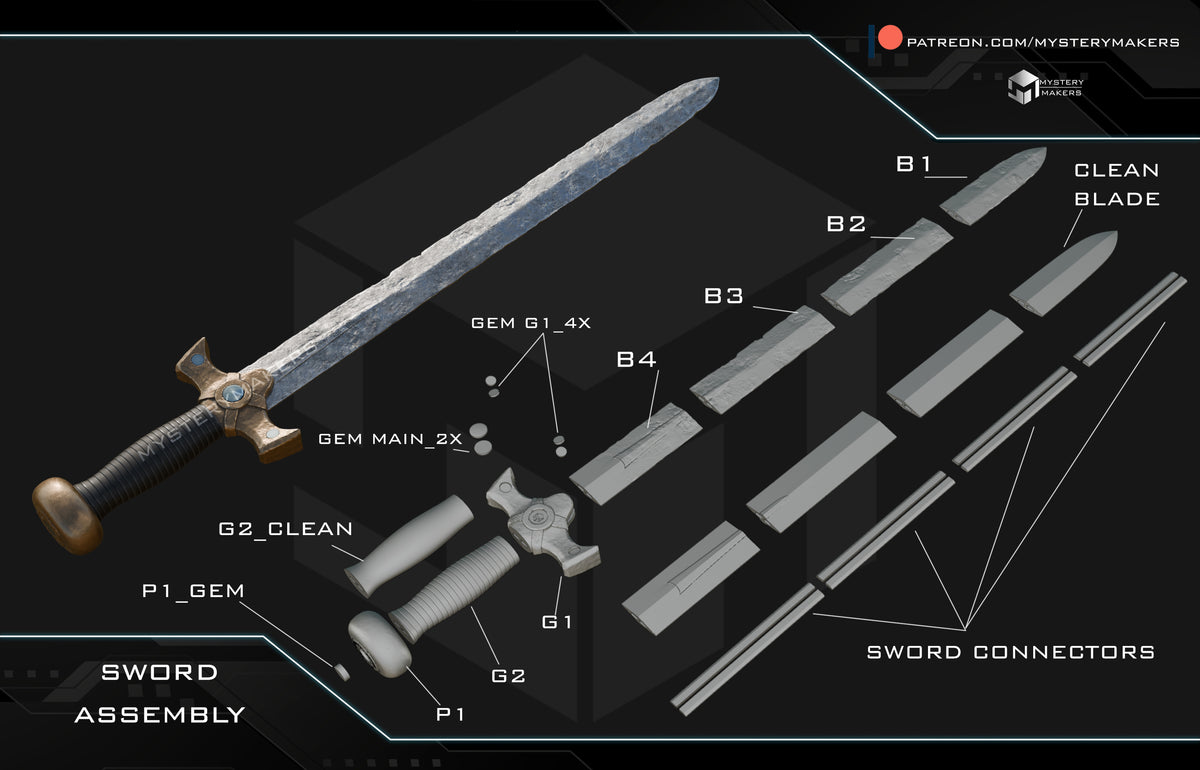 3D Printed Xena Sword Replica Kit – Warrior Princess Inspired