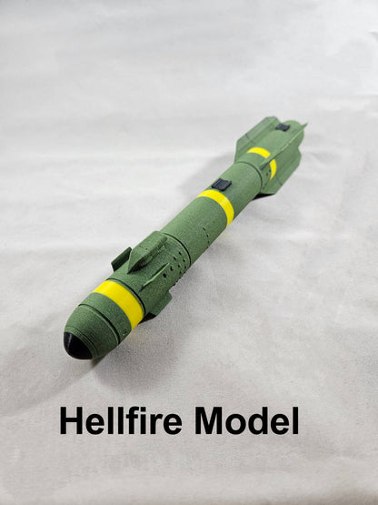 3D Printed AGM-114 Hellfire Missile Replica – Display Model