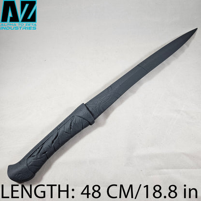 3D printed Dune-inspired Crysknife replica cosplay prop displayed on neutral background
